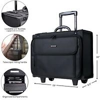 Alpine Swiss Rolling Briefcase Wheel Catalog Hard Case Laptop Bag Lawyer Attache