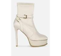 Doesburg Black Satin Stiletto Ankle Boot