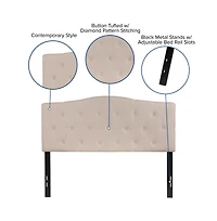 Arched Full Button Tufted Upholstered Headboard