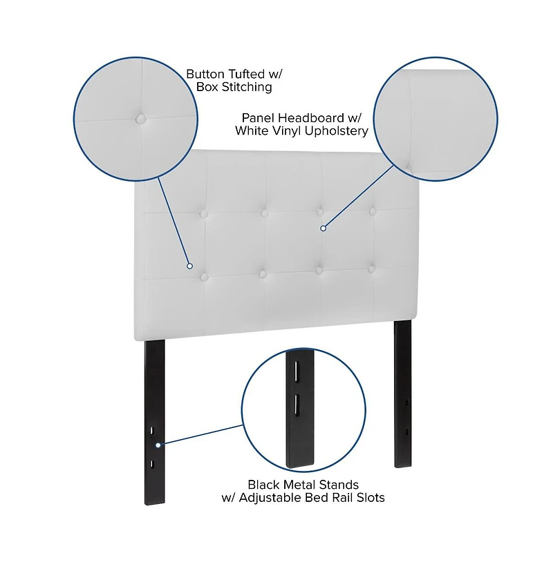 Button Tufted Twin Upholstered Headboard