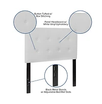 Button Tufted Twin Upholstered Headboard