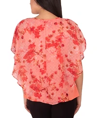 Ny Collection Petite Poncho Top with Keyhole Neckline