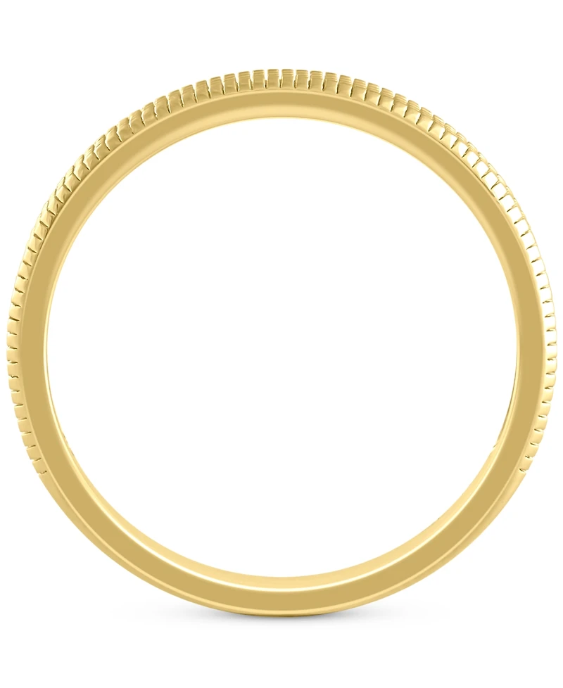 Raised Textured Multirow Stackable Band 14k Gold