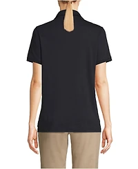 Lands' End Women's School Uniform Short Sleeve Interlock Polo Shirt