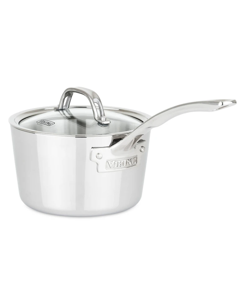 Viking Contemporary 3-Ply Stainless Steel 2.4-Quart Sauce Pan with Glass Lid