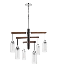 38" Height Metal and Wood Accents Chandelier