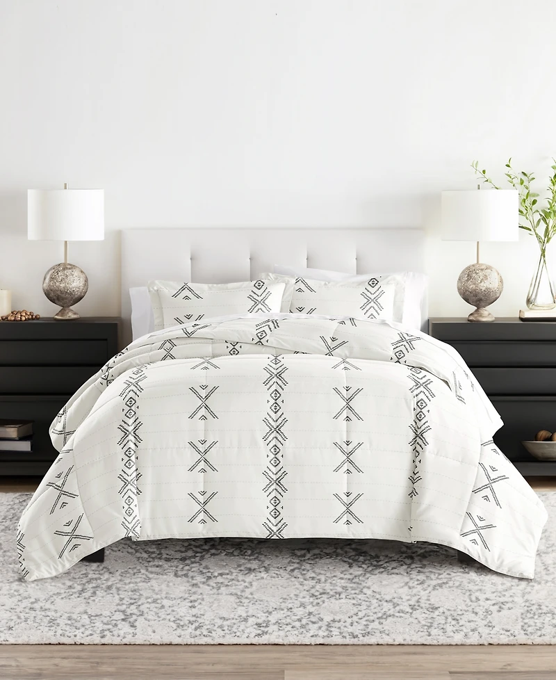 ienjoy Home Urban Stitch Patterned Comforter Set, King/California King
