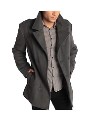 Alpine Swiss Jake Mens Pea Coat Wool Blend Double Breasted Dress Jacket Peacoat