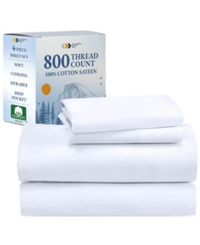 Luxury Bed Sheets Set 800 Thread Count 100 Cotton Sheets Deep Pocket Soft Cool Breathable California King