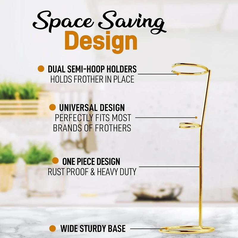 Stainless Steel Original Frother Stand Holds Multiple Types of Coffee Frothers