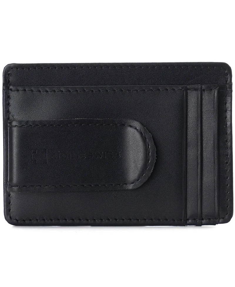 Alpine Swiss Mens Rfid Safe Money Clip Minimalist Wallet Id Window Card Holder