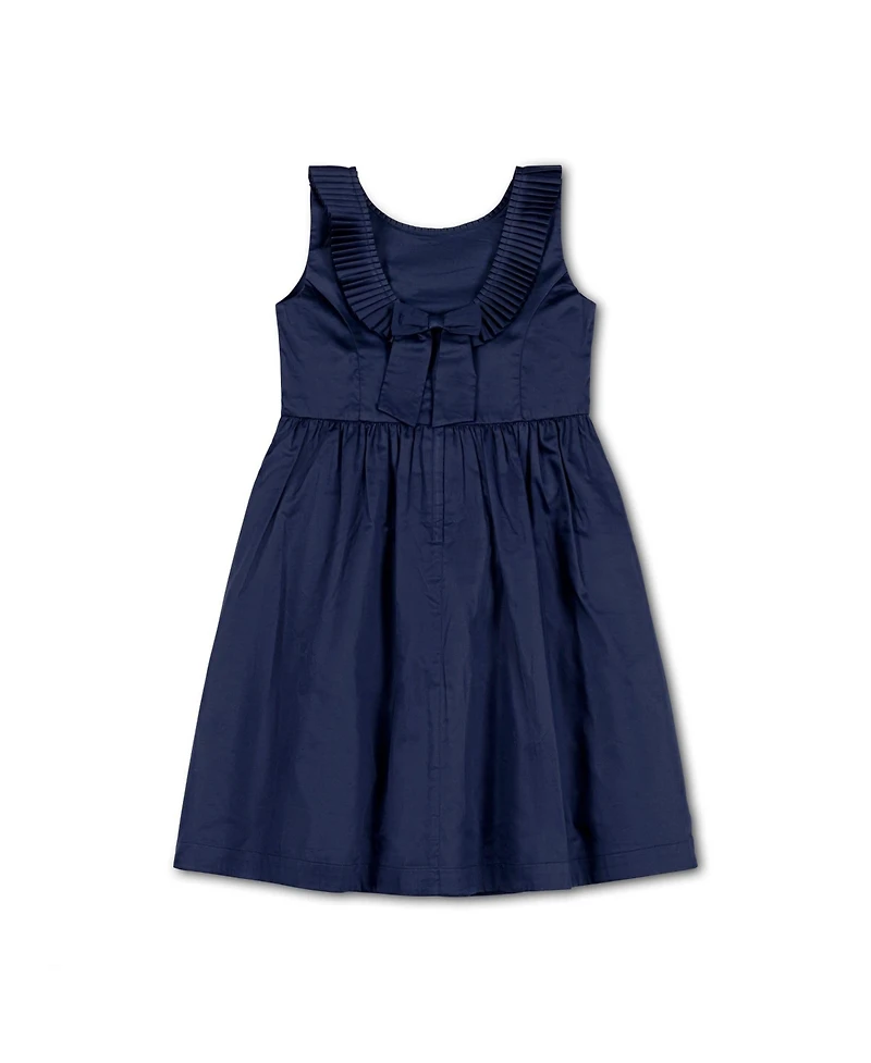 Hope & Henry Big Girls Sleeveless Pleated Collar Sateen Party Dress