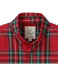 Hope & Henry Men's Organic Long Sleeve Stretch Poplin Button Down Shirt