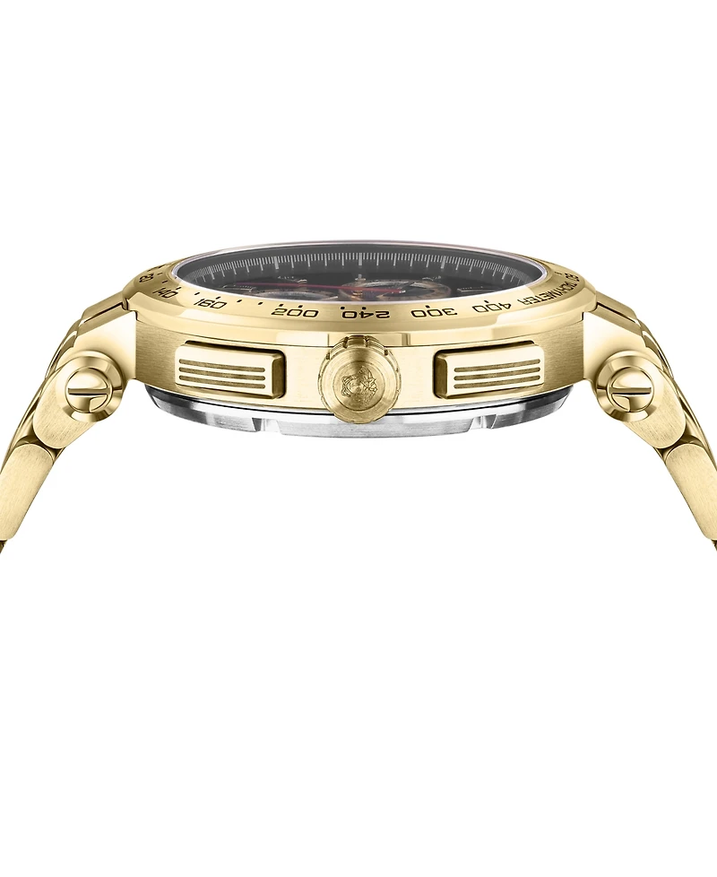 Versace Men's Swiss Chronograph Aion Gold Ion Plated Stainless Steel Bracelet Watch 45mm