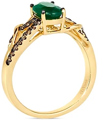 Le Vian Chocolatier Costa Smeralda Emeralds (7/8 ct. t.w.) & Chocolate Diamond (1/4 ct. t.w.) Openwork Ring in 14k Gold