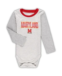 Infant Boys and Girls Wes & Willy Heather Gray Maryland Terrapins Jie Long Sleeve Bodysuit Pants Set