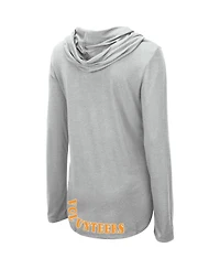 Women's Colosseum Gray Tennessee Volunteers My Lover Lightweight Hooded Long Sleeve T-shirt