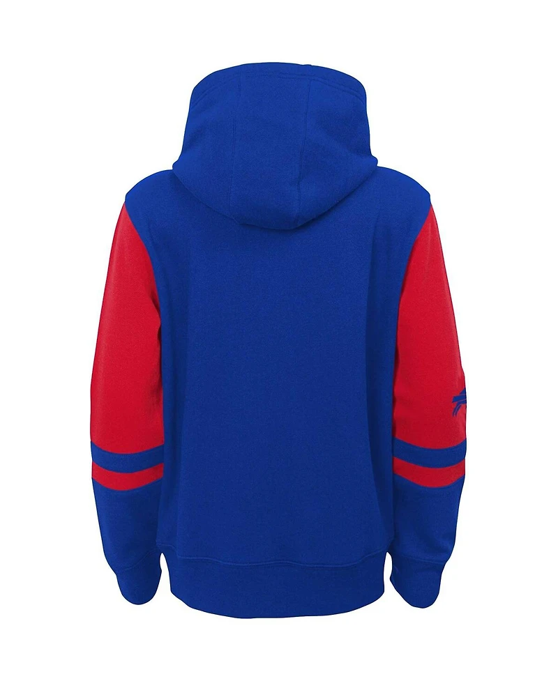 Big Boys Royal Buffalo Bills Colorblock Full-Zip Hoodie