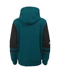 Big Boys Green Philadelphia Eagles Colorblock Full-Zip Hoodie