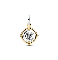 Pandora Disney Mickey Mouse Minnie Mouse Two-Tone Spinning Moon Dangle Charm