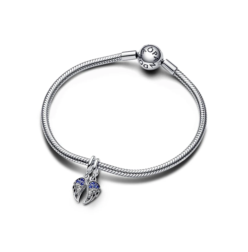 Pandora Cubic Zirconia Split Able Angel Wings Dangle Charm