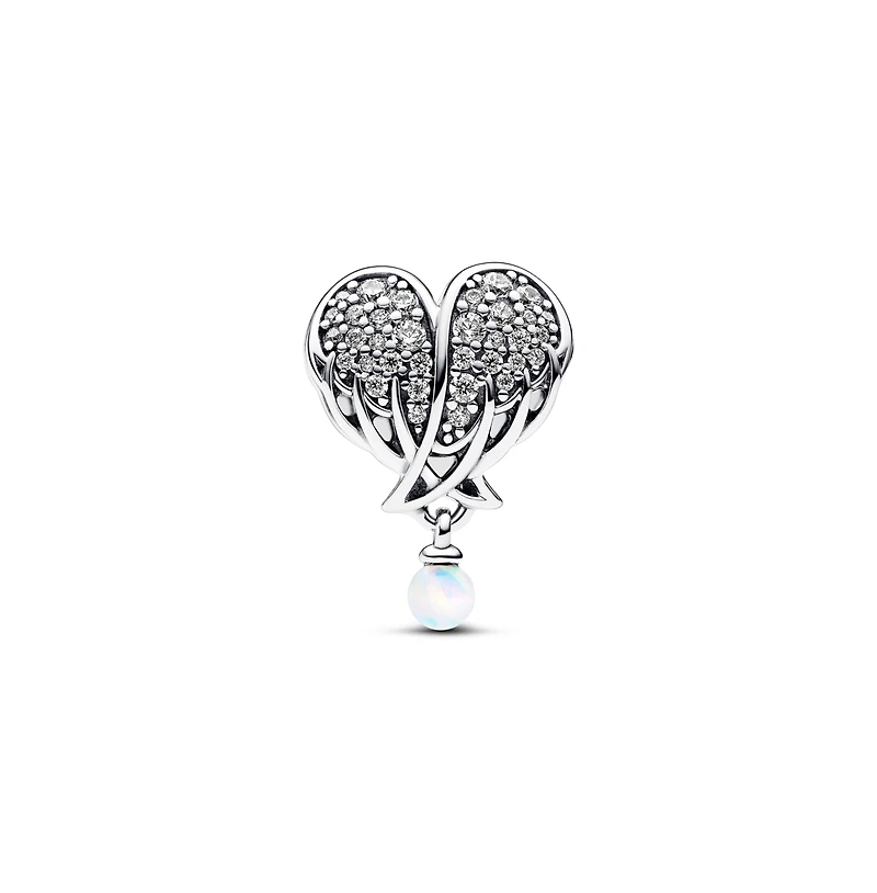 Pandora Cubic Zirconia Angel Wings Heart Charm