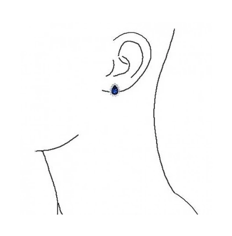 Bling Jewelry Classic Cocktail 2.5CT Cz Halo Pear Shaped Teardrop Stud Earrings Omega Back Silver Plated