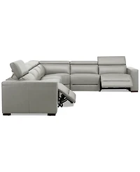 Nevio 157" 6-Pc. Leather Sectional with 2 Power Recliners and Headrests, Created For Macy's