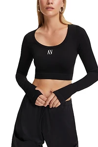 Nocturne Women's Boat Neck Knit Crop Top