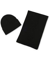 Calvin Klein Men's Embroidered Beanie & Scarf Set
