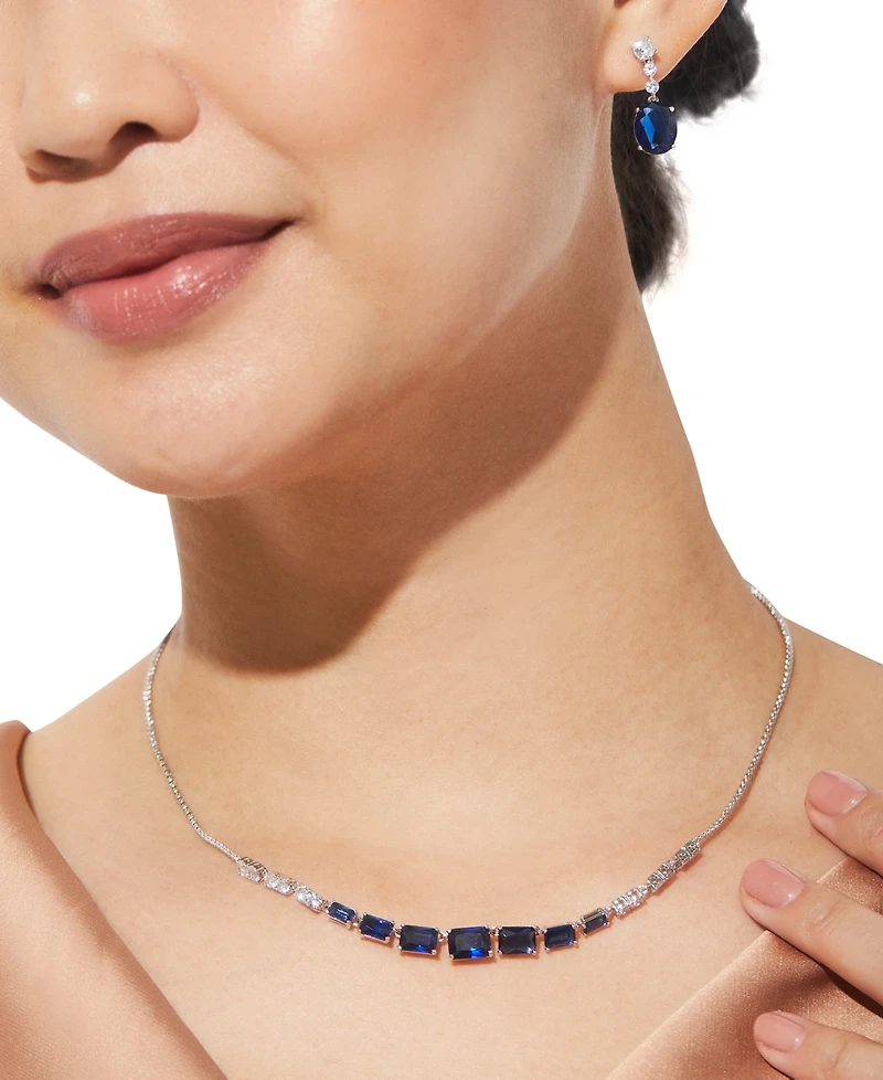 Eliot Danori Silver-Tone Mixed Crystal Statement Necklace, 16" + 2" extender, Created for Macy's