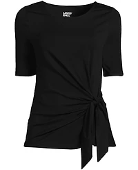 Lands' End Women's Lightweight Jersey Tie Front Top