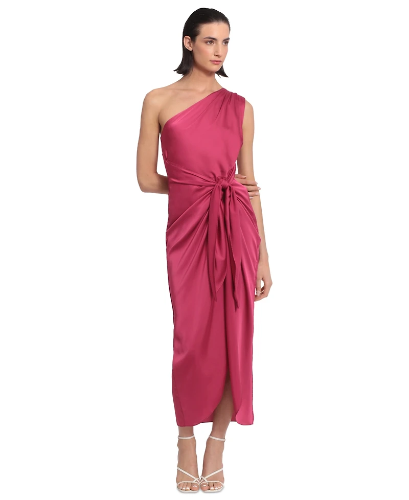 Donna Morgan Women's One-Shoulder Midi Dress