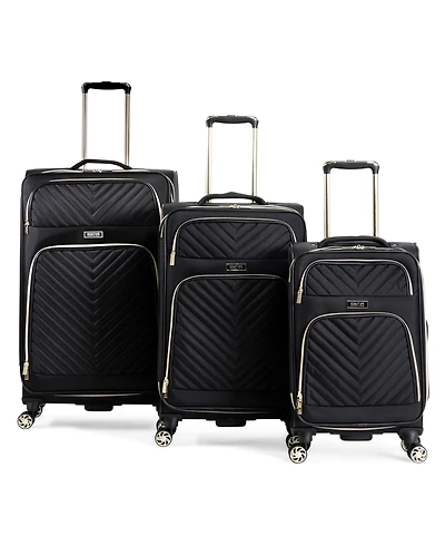 Kenneth Cole Reaction Women's Chelsea 3-Piece Chevron Softside Expandable Suitcase Set