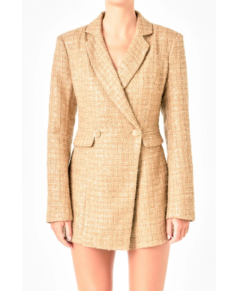 endless rose Women's Tweed Blazer Romper