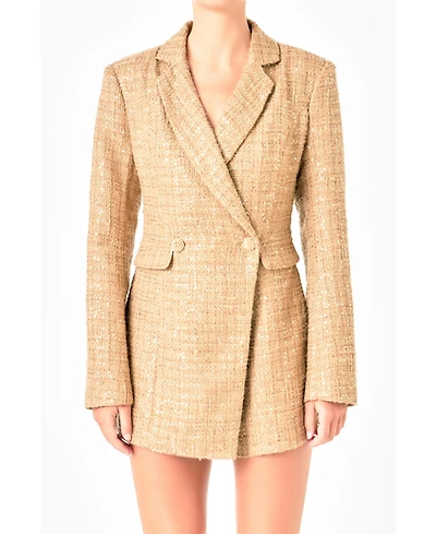 endless rose Women's Tweed Blazer Romper