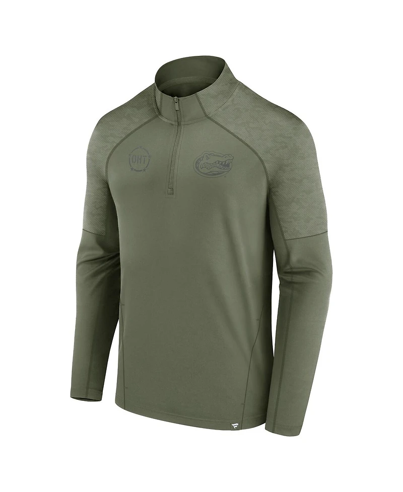 Men's Fanatics Olive Florida Gators Oht Military-Inspired Appreciation Titan Raglan Quarter-Zip Jacket