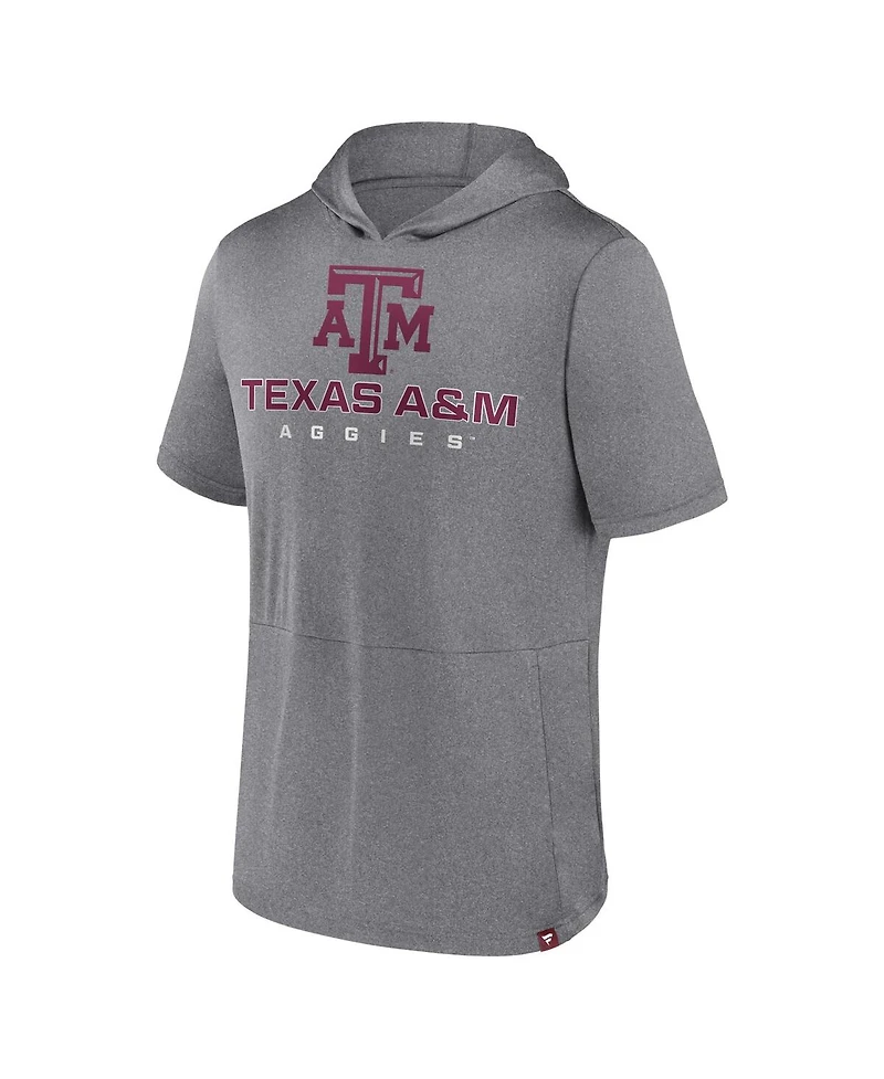 Men's Fanatics Heather Gray Texas A&M Aggies Modern Stack Hoodie T-shirt