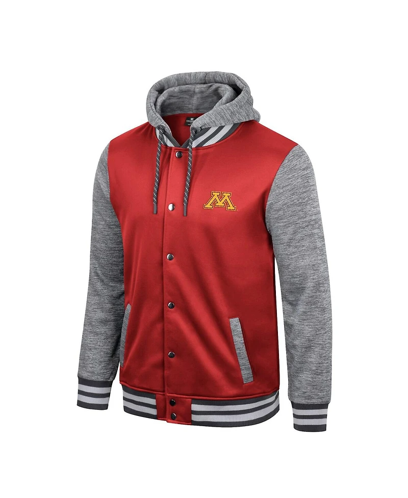 Men's Colosseum Maroon Minnesota Golden Gophers Robinson Hoodie Full-Snap Jacket