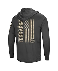 Men's Colosseum Charcoal Distressed Maryland Terrapins Team Oht Military-Inspired Appreciation Hoodie Long Sleeve T-shirt