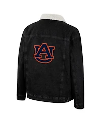 Men's Colosseum x Wrangler Charcoal Auburn Tigers Western Button-Up Denim Jacket