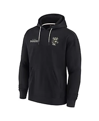 Men's and Women's Fanatics Signature Black Wisconsin Badgers Super Soft Fleece Pullover Hoodie