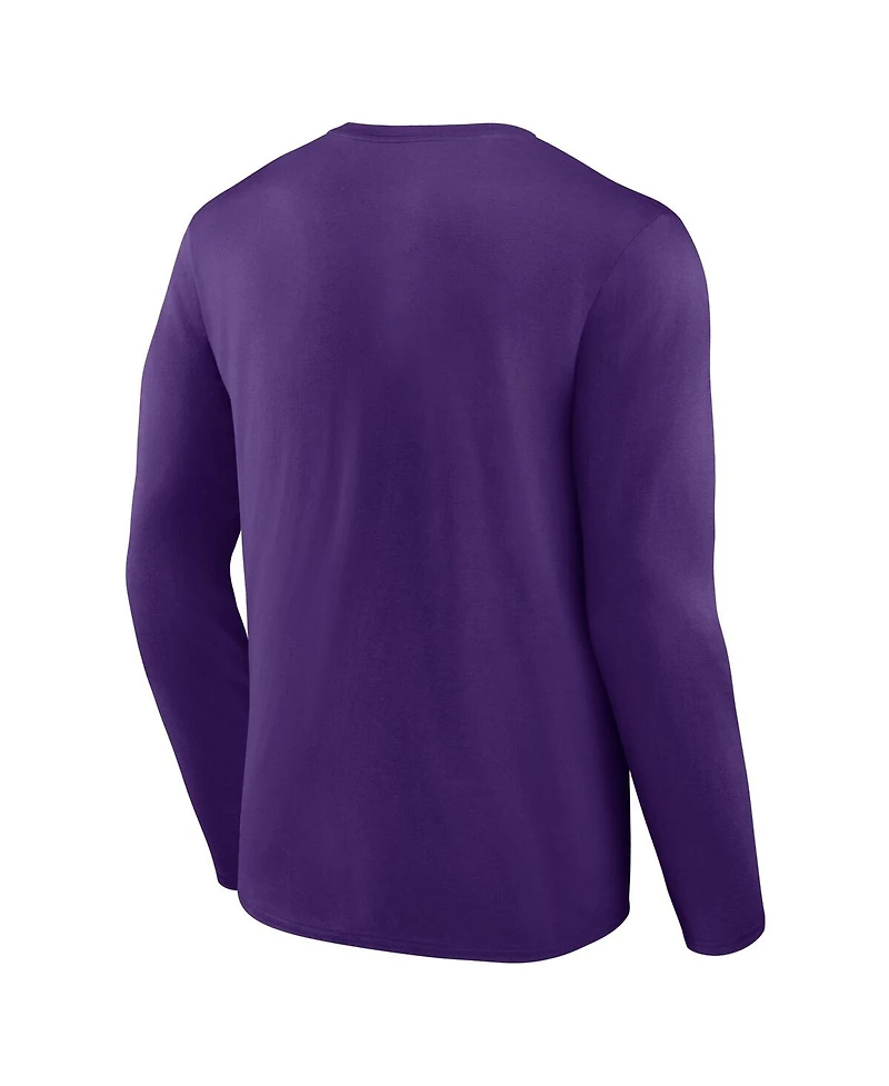 Men's Fanatics Purple Washington Huskies Distressed Arch Over Logo Long Sleeve T-shirt