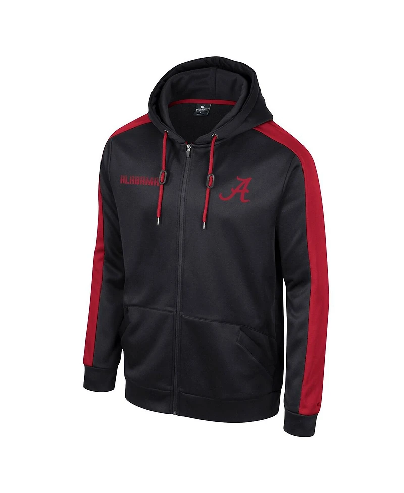 Men's Colosseum Black Alabama Crimson Tide Reese Full-Zip Hoodie