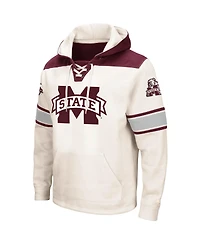 Men's Colosseum White Mississippi State Bulldogs 2.0 Lace-Up Logo Pullover Hoodie