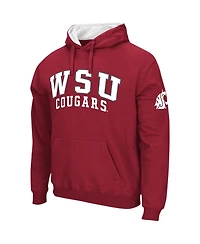 Men's Colosseum Crimson Washington State Cougars Double Arch Pullover Hoodie