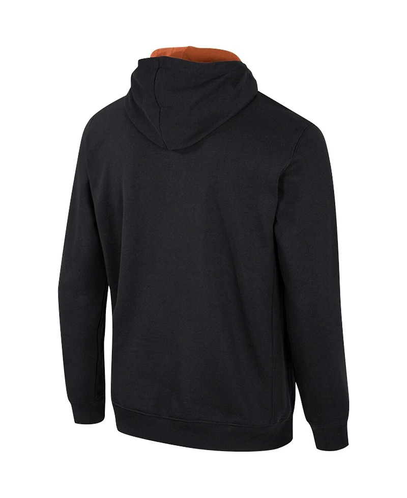 Men's Colosseum Black Texas Longhorns Half-Zip Hoodie