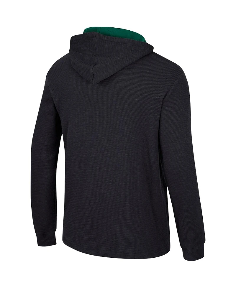 Men's Colosseum Black Michigan State Spartans Affirmative Thermal Hoodie Long Sleeve T-shirt