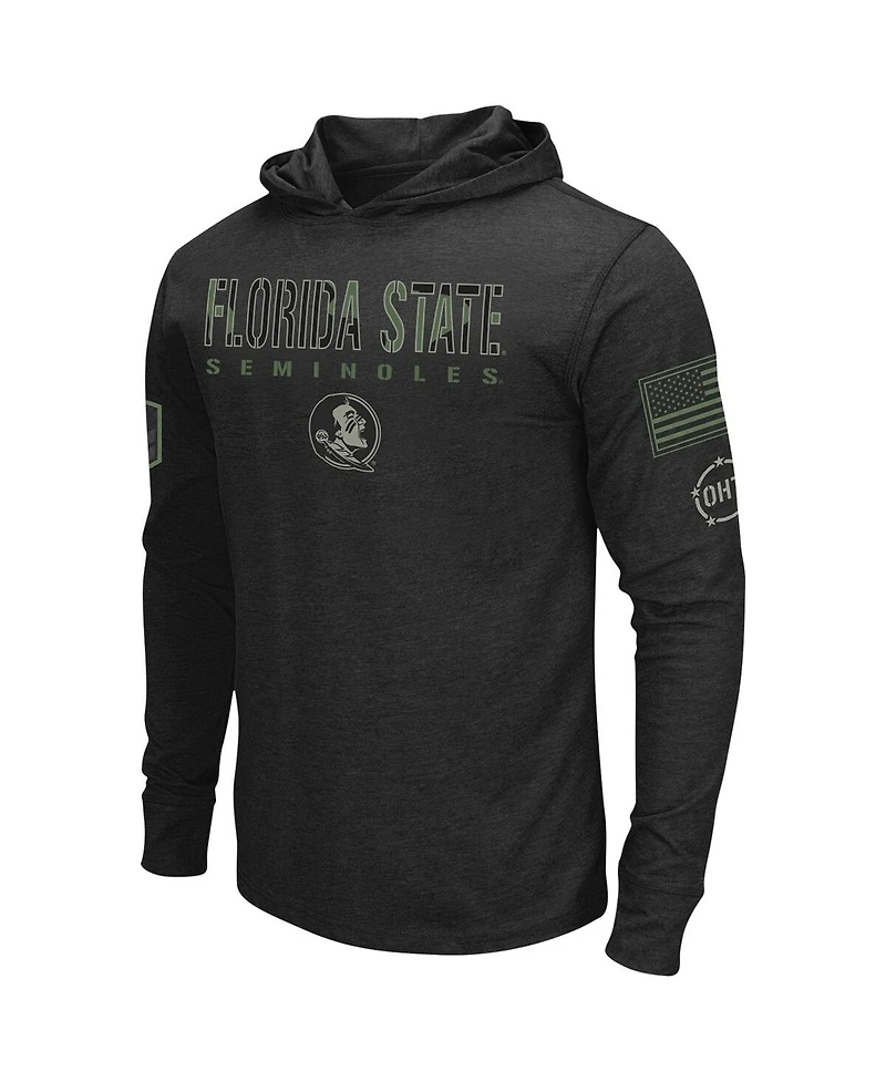 Men's Colosseum Black Florida State Seminoles Big and Tall Oht Military-Inspired Appreciation Tango Long Sleeve Hoodie T-shirt