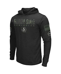 Men's Colosseum Black Florida State Seminoles Big and Tall Oht Military-Inspired Appreciation Tango Long Sleeve Hoodie T-shirt